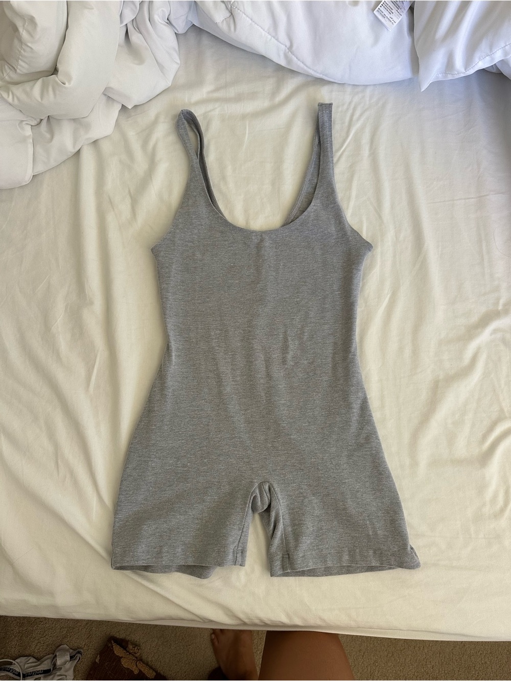 Los Angeles Apparel Grey Scoop Neck Tank Romper